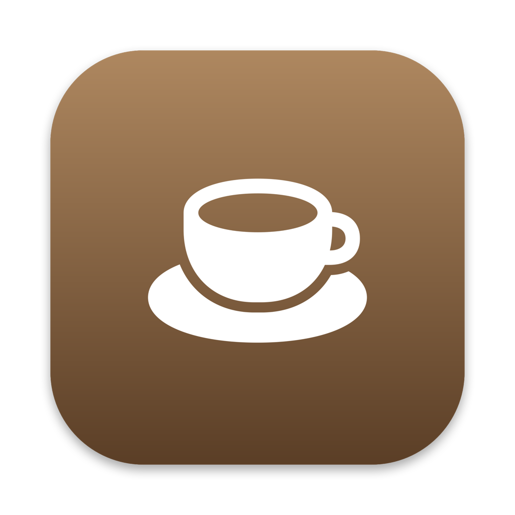 LidAwake app icon: a white coffee cup on a brown gradient
